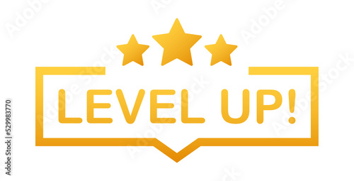 Game icon bonus. level up icon, new level logo. Vector stock illustration.