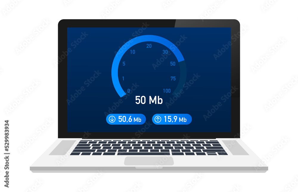 Speed test on laptop. Speedometer Speed 100 mb. site speed