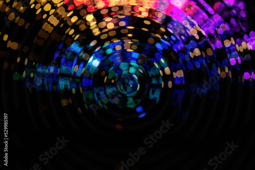 Good vibes concept. Colorful lights blur or bokeh abstract background image.