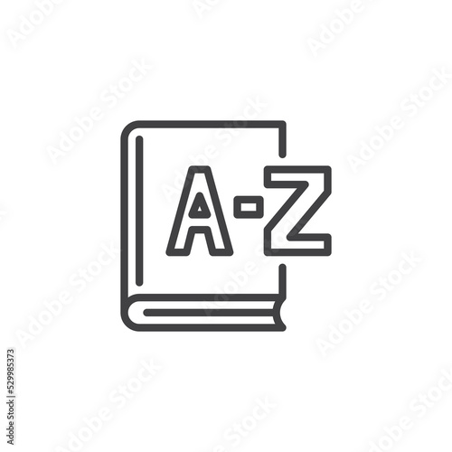 English dictionary book line icon