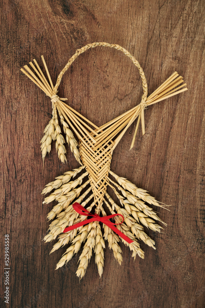 Corn husk doll for farm house protection blessing. Pagan symbol of