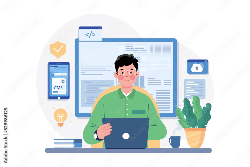 Man Coder Development Programming Computer