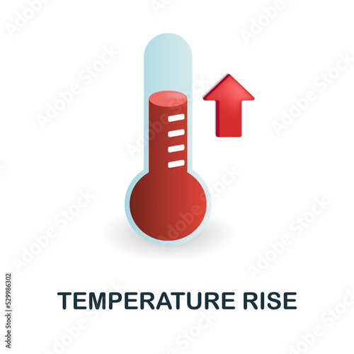 Temperature Rise icon. 3d illustration from climate change collection. Creative Temperature Rise 3d icon for web design, templates, infographics and more