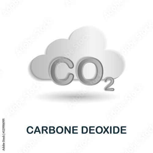 Carbone Deoxide icon. 3d illustration from climate change collection. Creative Carbone Deoxide 3d icon for web design, templates, infographics and more
