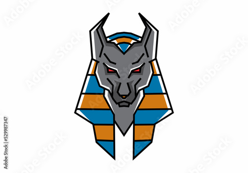 Anubis head illustration design on white background