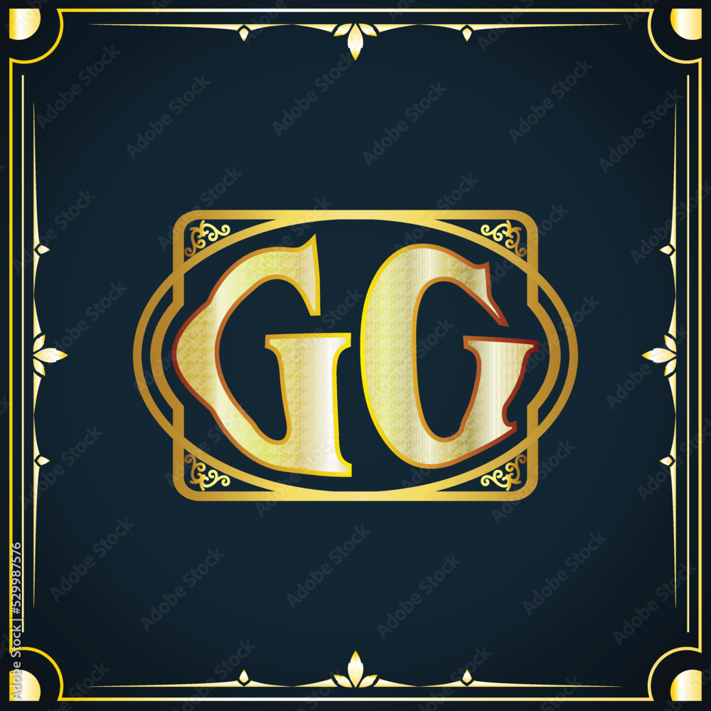 Initial letter GG royal luxury logo template