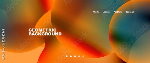 Flowing gradient colors and round elements and circles. Vector illustration for wallpaper, banner, background, leaflet, catalog, cover, flyer