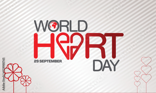 World Heart Day Logo Design With Shape of Heart