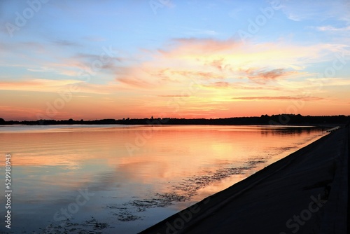 sunset over the river