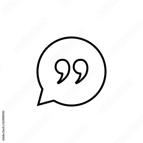 Quote icon for web and mobile app. Quotation mark sign and symbol