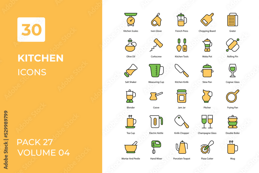 Kitchen icons collection. Set contains such Icons as bottle, cook, cooking, cup, drink, food, and more