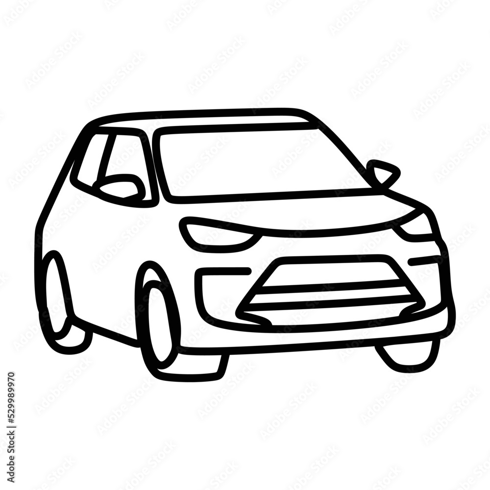 simple line art front view car icon