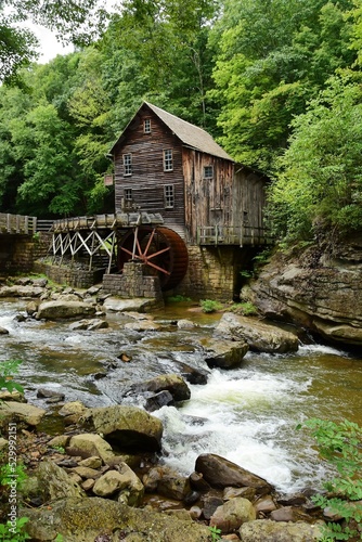 picturesque glade creek grist mill in summer on glade creek in babcock state park near fayetteville,  in the applalachian mountains of southern west virginia © Nina