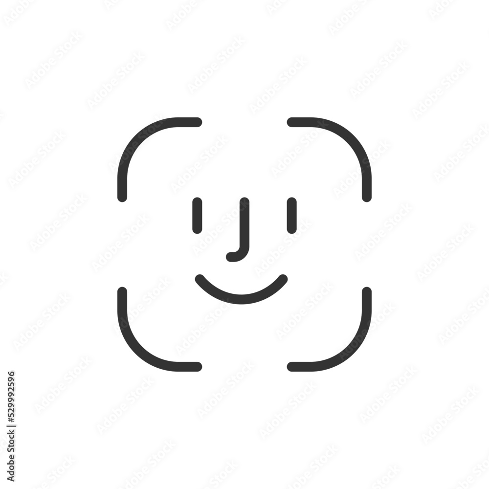 Face ID icon. Face scanning symbol modern, simple, vector, icon for website design, mobile app, ui. Vector Illustration Face ID icon. Face scanning symbol modern, simple, vector, icon for website design, mobile app, ui. Vector Illustration