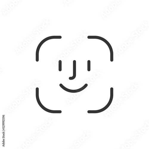 Face ID icon. Face scanning symbol modern  simple  vector  icon for website design  mobile app  ui. Vector Illustration