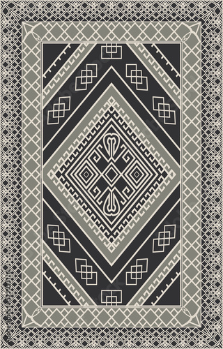 Persian carpet original design, tribal vector texture. Easy to edit and change 3 colors 