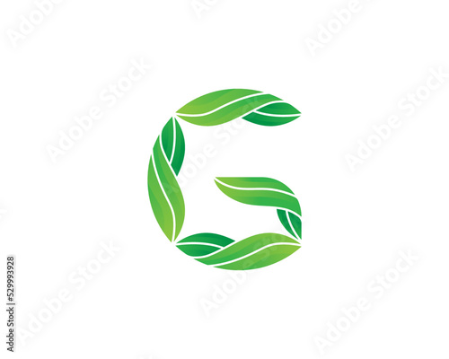 Initial Letter G Leaf Logo Concept icon symbol sign Element Design. Herbal, Natural Products, Cosmetics, Ecology, health Care, spa, yoga Logotype. Vector illustration template
