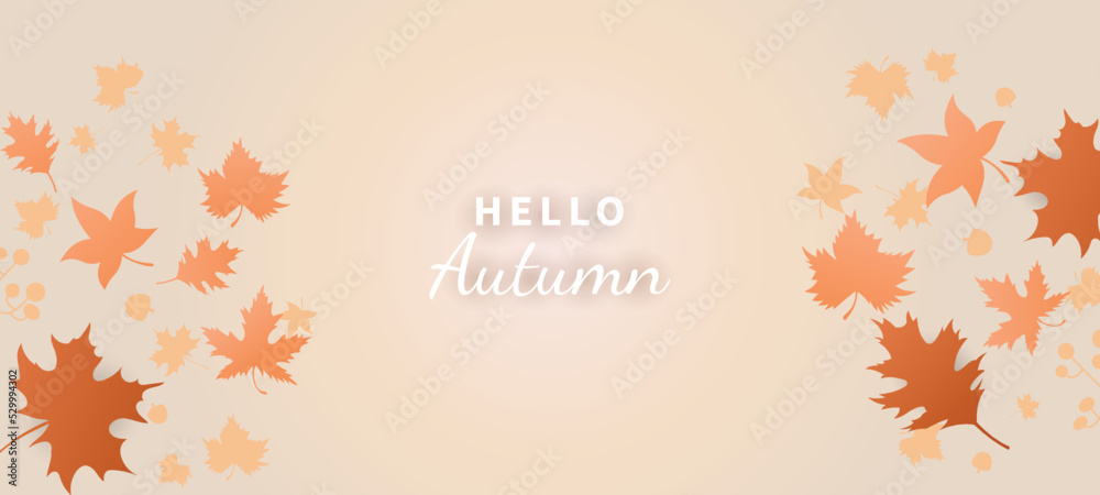 Autumn background with fall leaves foliage