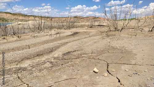Dry landscape due to global warming.