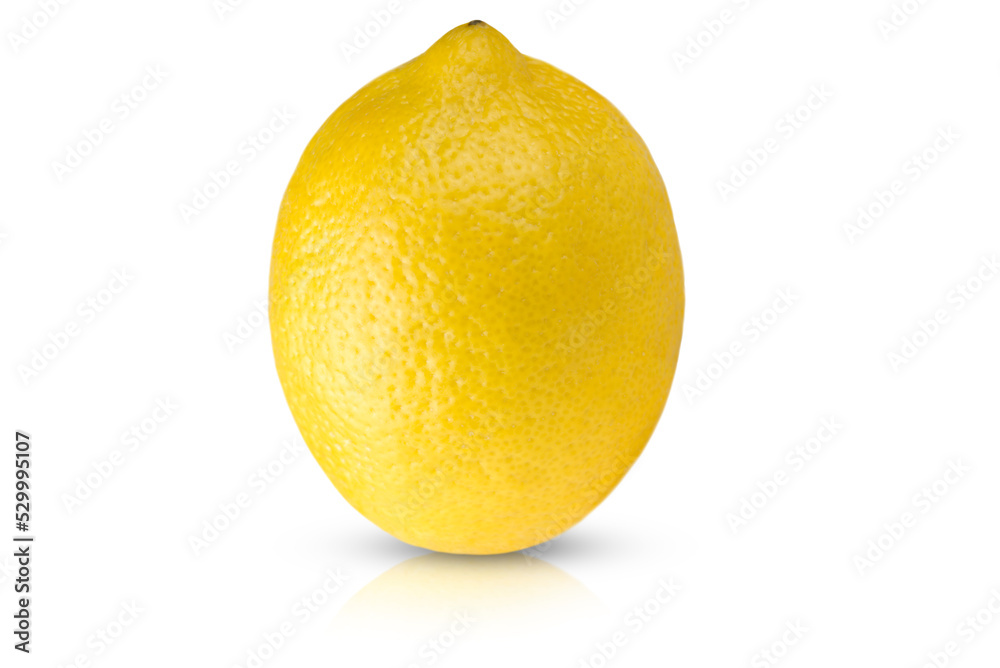 Whole lemon with reflection isolated on white background. Whole lemon with reflection isolated on white background.