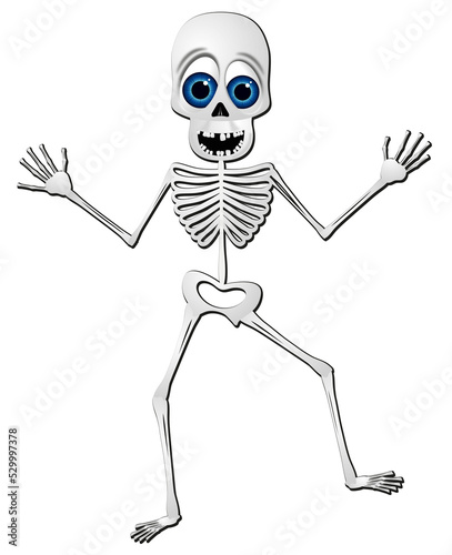 Skeleton cartoon character - transparent background