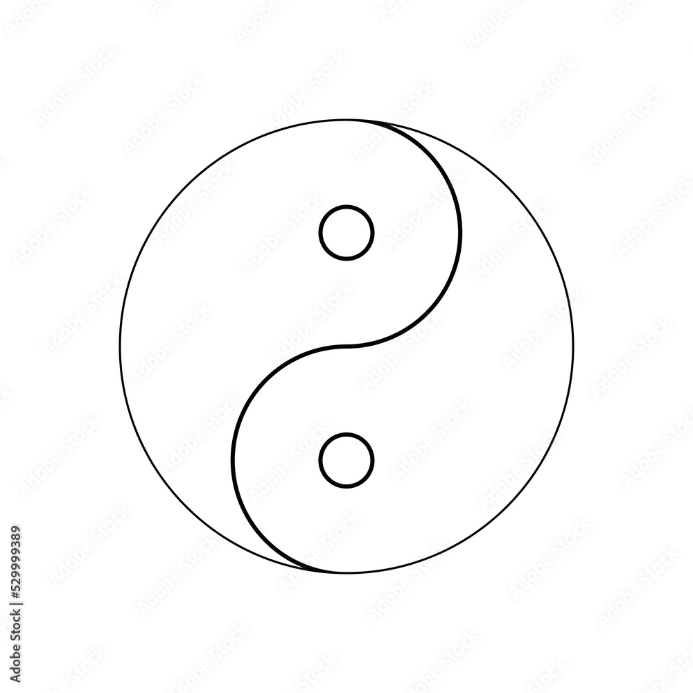Yin yang symbol of harmony and balance , line icon vector isolated on white background. Japan culture style Yin yang symbol of harmony and balance , line icon vector isolated on white background. Japan culture style