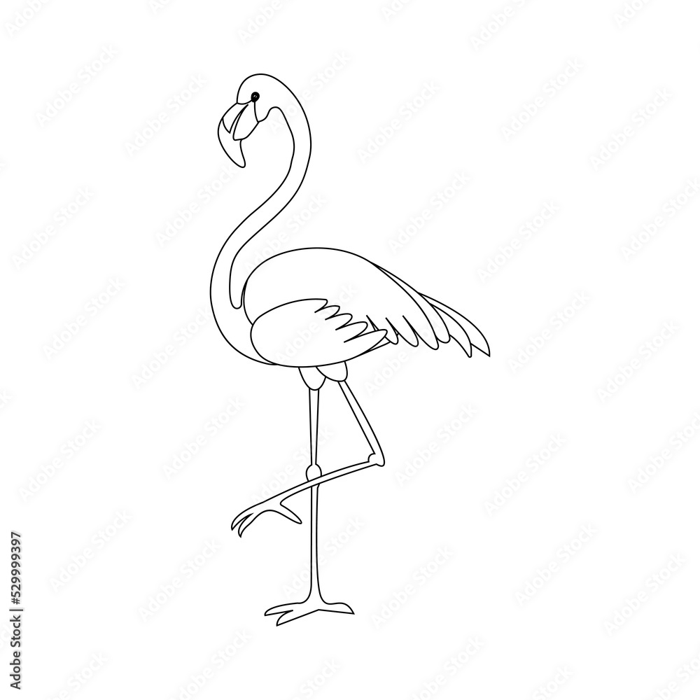 Flamingo logo icon isolated on white background.