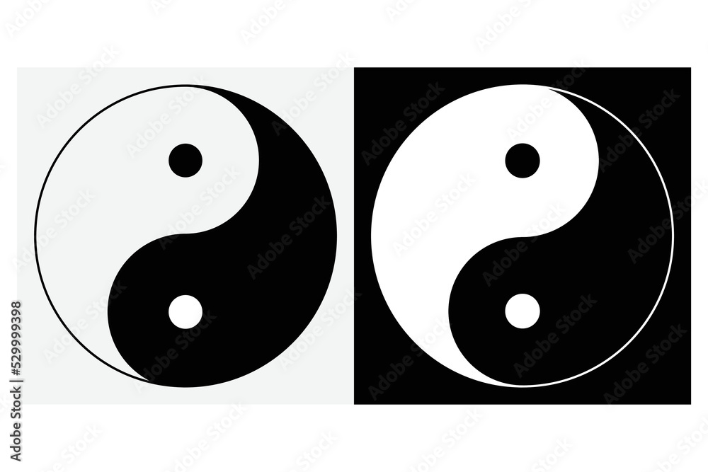 Yin yang symbol of harmony and balance , line icon vector isolated on ...