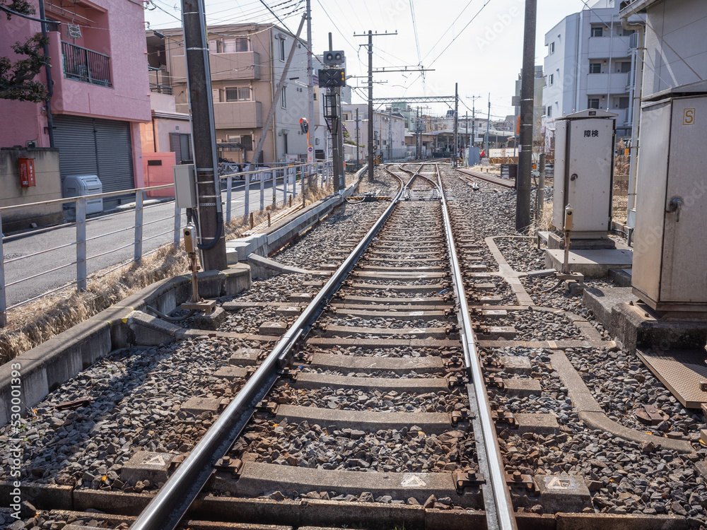 empty rail road of tokyo