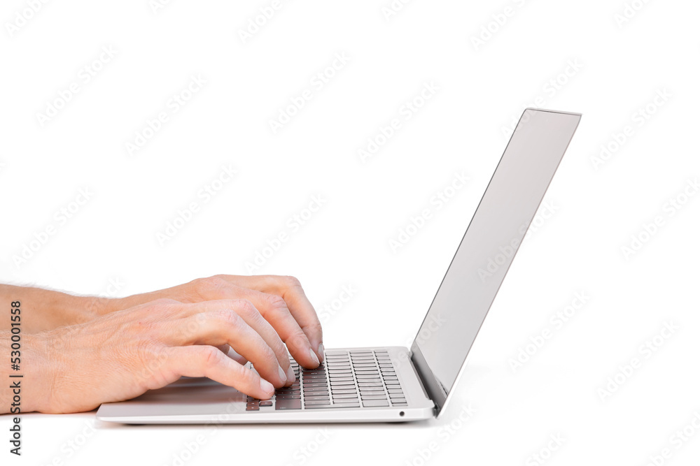 modern laptop computer on the tabl on the blackboard background modern laptop computer on the tabl on the blackboard background