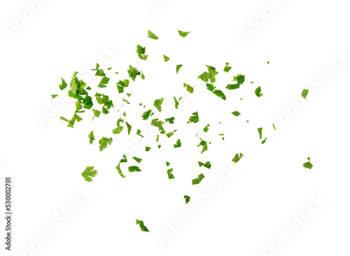 Chopped Parsley Leaves Isolated photo