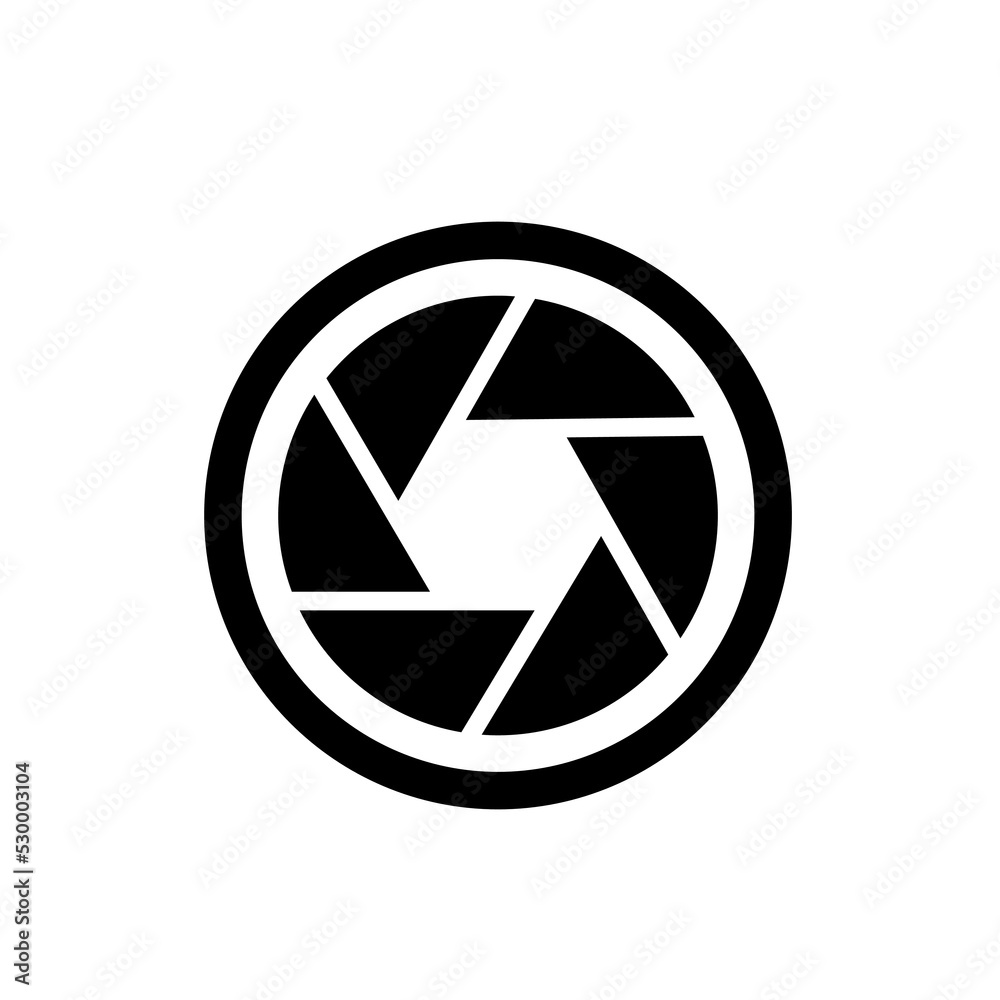 Lens icon, camera shutter aperture symbol sign vector illustration logo template Isolated for any purpose