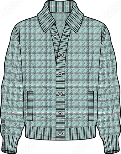 CARDIGAN SWEATER FOR UNISEX WEAR VECTOR