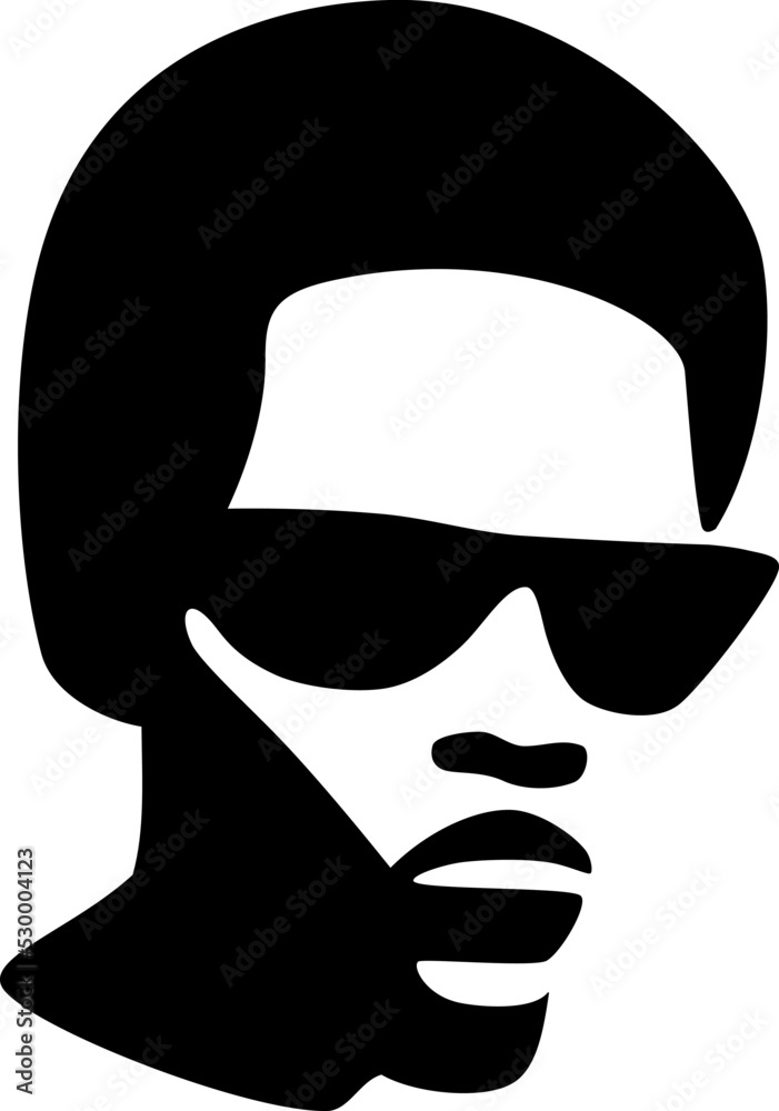 Afro American rapper with black sunglasses icon