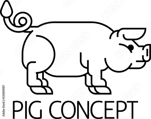 Pig Sign Label Icon Concept