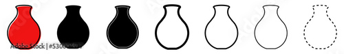 Vase icon. Vase logo. Set of different icons of vases. Vector illustration.