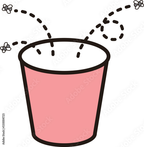 ゴミ箱 ハエ イラスト 素材