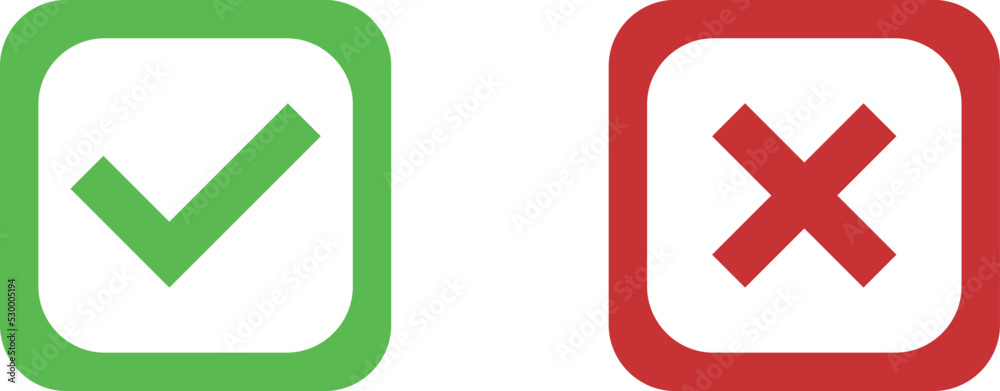 red cross and green check mark red cross and green check mark