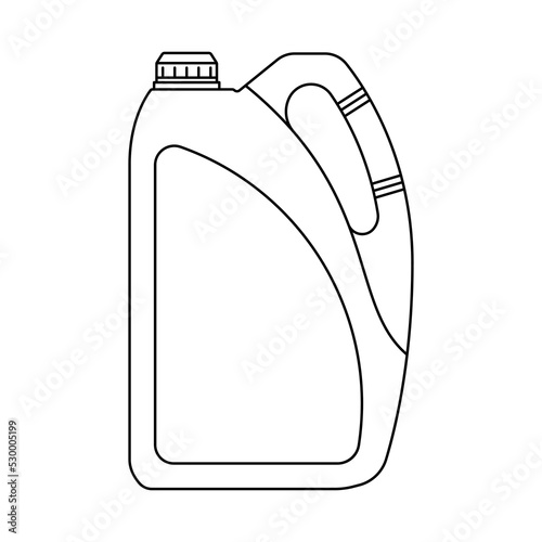 Canister icon. Fuel tank icon. Black linear canister icon. Vector illustration.