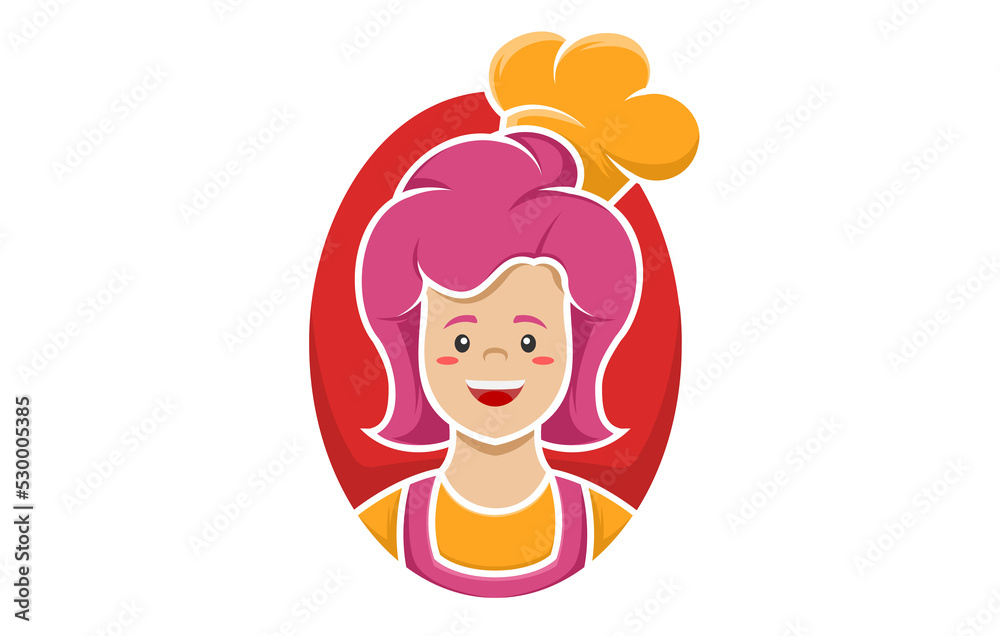 Mom's Cooking Logo Design. Mother Chef Kitchen Icon Vector