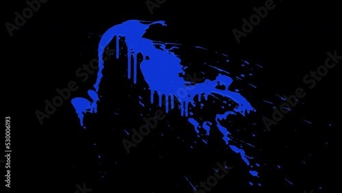 Blue Paint splash with alpha channel