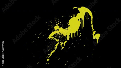 Yellow Paint splash with alpha channel