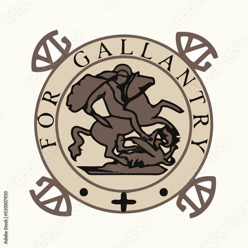 Symbol from the Flag of Malta. Vector drawing sign