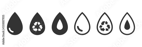 Recycle clean aqua icon. Eco water symbol. Sign plumbing vector.