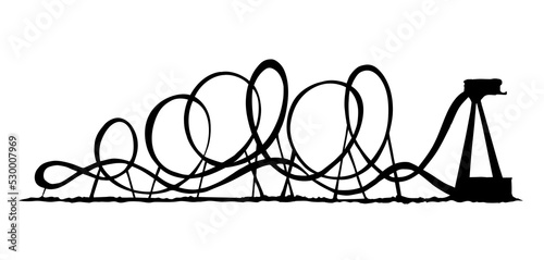 Roller coaster. Entertainment vector drawing