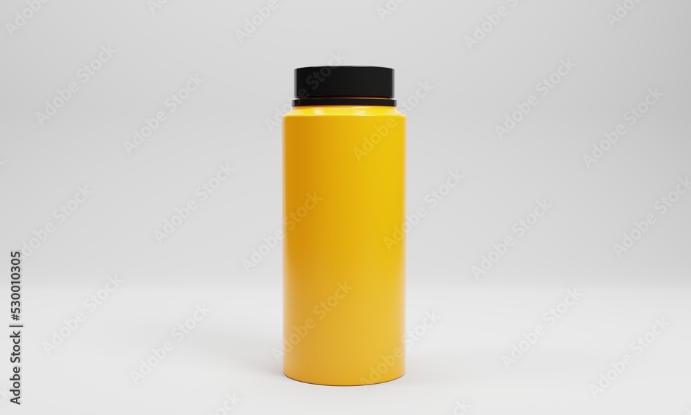 3d rendering simple yellow bottle isolated on white background 3d rendering simple yellow bottle isolated on white background