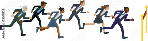 Business People Running Rac...