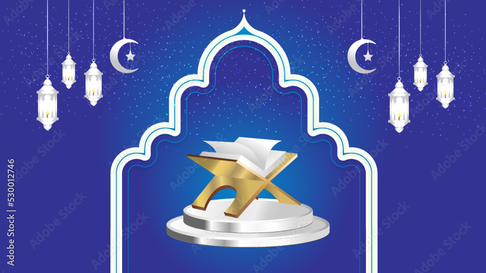 Abstract luxury Islamic pattern background with Quran Stock Vector ...