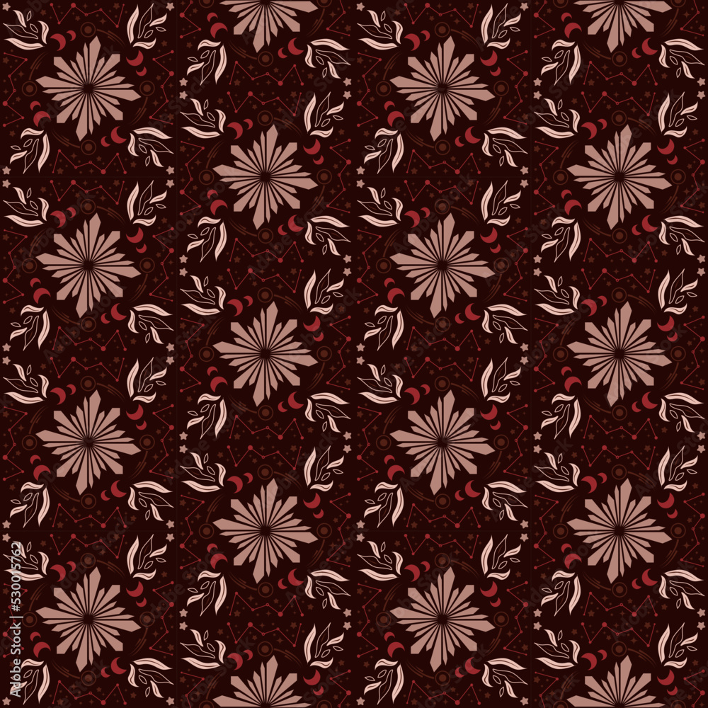 Crystal Star Moon Seamless Pattern Background Nature Plant Damask Art Crystal Star Moon Seamless Pattern Background Nature Plant Damask Art