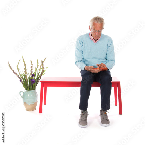 Senior man in waiting room